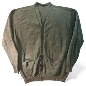 North Winds 100% Merino Wool Button Cardigan Men’s Large Olive Green EUC